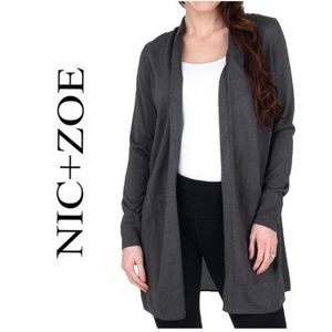 NWT NIC + ZOE Silk Blend Long Cardigan Sweater Top